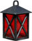 BELI-BECO 191 Metall-Laterne für Krippe mit Beleuchtung - Krippenbeleuchtung - Metall - klare Glühlampe E 5,5-4,5 V - 0,2A (Laterne: schwarz | Glas: rot & transparent, 28 mm)
