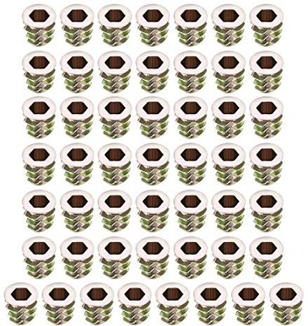 sourcing map 50Stk. Gewindeeinsatz Nut Einschraubmutter Zinklegierung Innensechskant M5 Innengewinde 10mm lang
