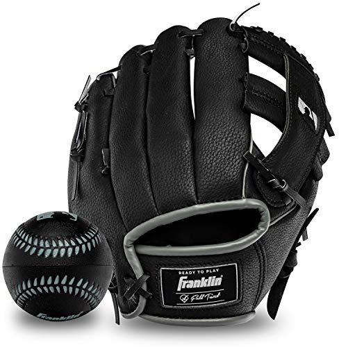 Franklin Sports Unisex Jugend 9.5 MLB 9,5 BLK/SLVR BBG RG W/BAL, schwarz/Silber