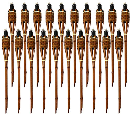 Moritz 20 Stück Bambusfackeln Fackel Deluxe 90 cm Dunkelbraun Gartenfackel Ölfackeln Garten Deko Öllampe Wegleuchte