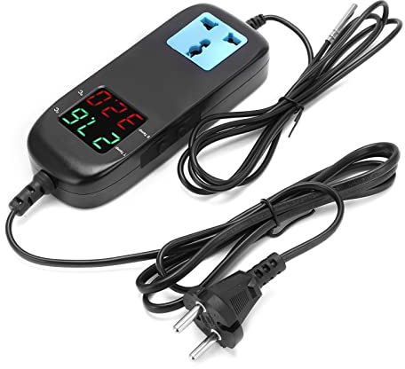 Eujgoov Regolatore di Temperatura Digitale, MH-2000 Presa Termostato Termostato Rettili per Serra Spina UE