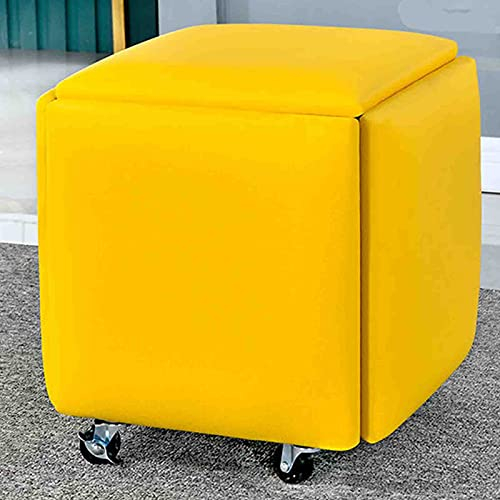 YXZN Stool Chair Stapelbare Outdoor-Essziererstühle 5 in 1 Kombination Sofa-Stuhlhocker, quadratischer Lagerhocker, stapelbarer Barhocker, Fußhocker mit Rädern für Wohnzimmer, Essen
