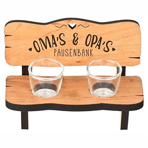 4youDesign Schnapsbank -Omas & Opas Pausenbank- Geschenkidee zu Weihnachten für die Großeltern, Geburtstagsgeschenk für Oma & Opa (ohnePerso)