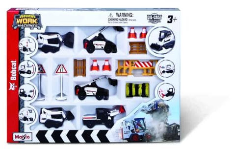 Maisto Mini Machines de Travail Bobcat BIG Hauler Coffret Cadeau – Réplique moulée sous Pression Incroyablement détaillée modèle de Collection