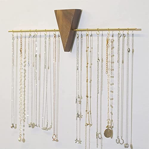 Bsdsl Organisateur de Bijoux Rustique Mural, Porte-Collier Suspendu en métal en Bois présentoir Mural pour Bijoux Suspendus pour bagues, Boucles d'oreilles, Bracelets (Color : 20 Hooks)