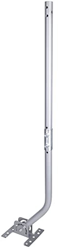 32.8 Universal TV Antenna Mount，Adjustable Antenna Mounting Pole，Weatherproof Mast Pole，Steel J-Mount for Outdoor/Attic Roof Wall Installation (Silver) | Weatherproof Silver Mast Pole, Steel J-Mount for Outdoor/Attic Roof Wall Installation