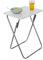 AAMEN Modern Style White Folding Table - 38 x 48 x 66 cm (White) - Perfect for Dinner, Laptop, Drinks, Side, or Coffee Table