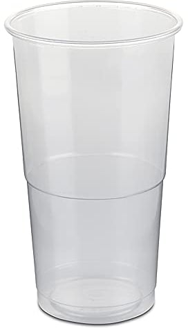 LogiPack GeRo Trinkbecher | Eichstrich 0,3l | Bierbecher Plastikbecher Einwegbecher aus Kunststoff PP, Transparent | Ausschankbecher | Made in Germany (2500)