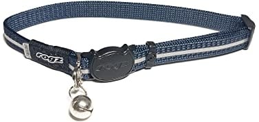 Rogz Alleycat Halsband. Auf das Gewicht deiner Katze einstellbar und mit Sicherheitsverschluss. (Dunkelblau)