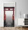 MyMaxxi - Tür bekleben mit Türtapete Türposter Türfolie Selbstklebend 90x200 alleinstehendes rotes Torii Tor im Ozean - Tür verschönern Türaufkleber Türklebefolie Meer grau rot