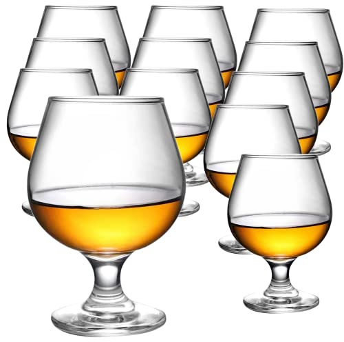 Ufrount Brandy Wine Glasses Set of 12,Clear Glass Brandy Snifter 11 OZ,Short Stemmed Cognac Glasses Drinking and Tasting Glassware for Bourbon,Scotch,Spirit