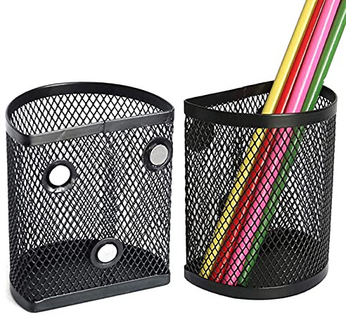 Porte Crayon Magnétique Frigo Porte Stylo Magnétique Rangement en Maille Pot à Crayon Aimanté pour Bureau Enfant Tableau Blanc?Crayons Non Inclus?