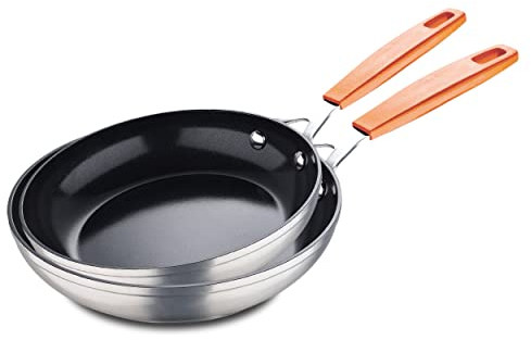 San Ignacio Compact - Juego de Sartenes y Wok - Fabricados Aluminio Forjado de Doble Revestimiento - Mango de Silicona - Accesorios de Cocina Apto Para Todo Tipo de Fuegos
