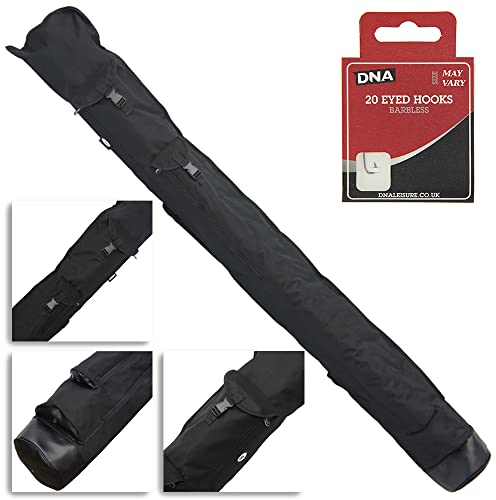 NGT Match Coarse Fishing Black Rod Holdall Accessory Carryall 187cm + 20 eyed DNA Hooks