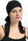 Bamboo and Cotton Chemo Headwear Hair Loss Fitted Pre-Tied Bandana (Schwarz)