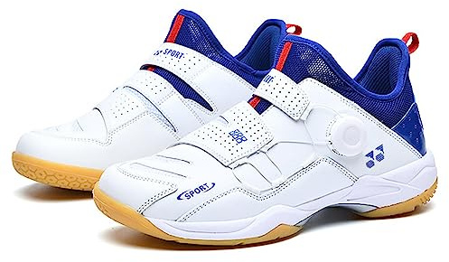 JYDQM Leichte, Atmungsaktive Badminton-Schuhe für Herren, Professionelle Hallenschuhe, rutschfeste Pingpong-Schuhe,Blue-41EU