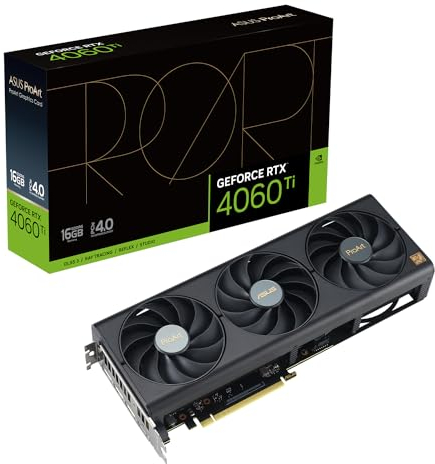 ASUS ProArt GeForce RTX 4060 Ti 16GB GDDR6 Tarjeta gráfica (PCIe 4.0, 16GB GDDR6, DLSS 3, HDMI 2.1a, DisplayPort 1.4a)
