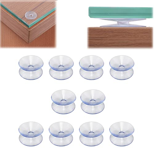 Jiakalamo 10 Stück Saugnäpfe, Doppelseitige Saugnäpfe für Glasplatten Tisch, kleine klarer PVC-Kunststoffsauger für Glastischspiegel, rutschfeste Saugnapf(Dia:20mm)