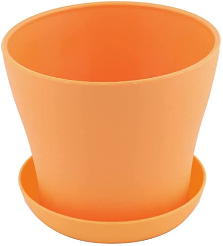 XYWHPGV Jardinières en Plastique Pot de Fleur d'intérieur avec Plateau Mini Pot de Fleur en Plastique Pot de Plante de Jardin Décoration de la Maison Pot de Fleur Orange(8f12e 9b4a6 48422 4af13 a7367