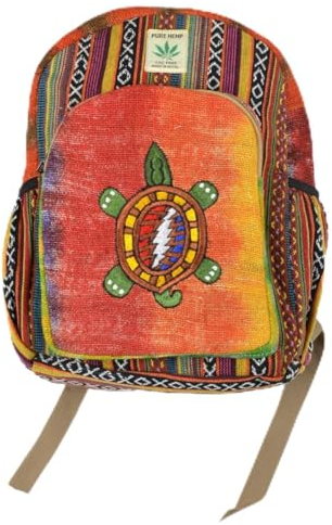 Ethnique Mode Gehry Rucksack Hippie Boho Bohemian Himalaya Taschen 100% Baumwolle Handgefertigt in Nepal Valentie Rucksack Niedliches Geburtstagsgeschenk, mehrfarbig, Height: 33 cm – Width: 26 cm –