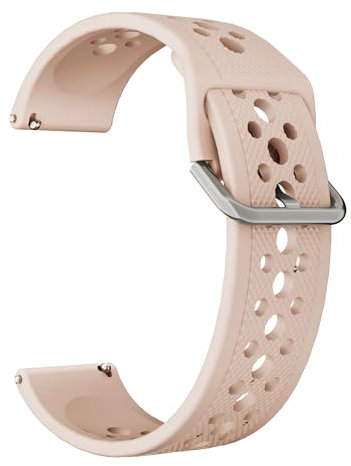 WalkerFit Bracelets de Montre en Silicone 22 mm, Respirant à Fermeture Rapide, Bracelet de Rechange Étanche Pour Montre Intelligente, Rose
