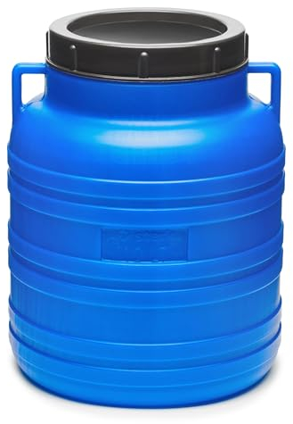Garronda réservoir d'eau de 10 litres, Baril Alimentaire, fût à Large Ouverture en HDPE et sans BPA, tonneau de Jardin, bac à Aliments pour Animaux, conteneur d'eau, tonneau Universel GD-0078, Bleu