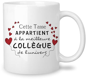 Yufansd Tasse Mug Collègue de Travail - Le Meilleure Collègue de L'univers - Cadeaux pour Collègue Amies Idée Originale Cadeaux d'anniversaire Noël Souvenir Céramique 350 ml (Collègue)