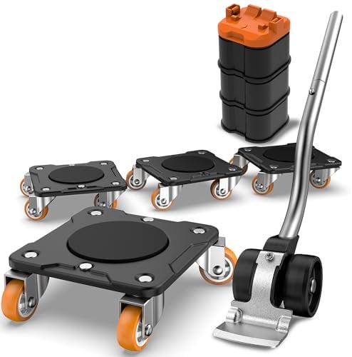 ONEON Möbel transportroller Plus, aufgerüstet auf Vollstahlpaneele, verstärktes Rippen-Design, erhöhte Tragfähigkeit, langlebig, mit Möbel Heber, leichtes Heben Schwerer Lasten