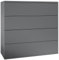 Vladon Kommode Pavos V3 hängend, Sideboard mit 4 Schubladen Anthrazit matt/Anthrazit matt (76 x 76 x 35 cm)