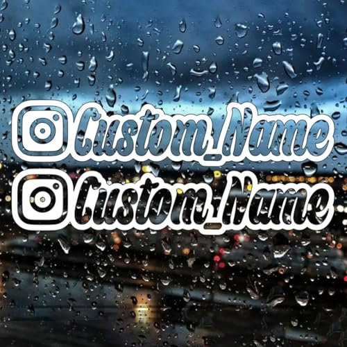 2X Custom Personalised Social Media Window Vinyl Decal Car Stickers - Premium Quality Self-Adhesive Decals for Cars, Business, Home - Personalize with Your Social Media Handle