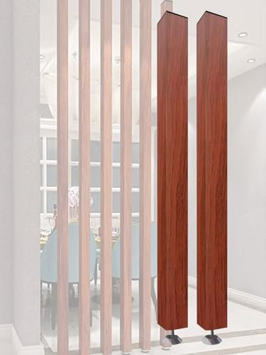 Hohe Holzlamellen, Treppengeländer für Wand, Trennwand, Boden bis Decke, dekorative Paravents, 2 Stück (1,2 m)