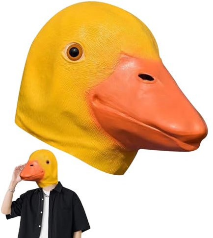 CVDYWDJIE Cappuccio con Testa D'Anatra da 1 Pezzo, Copertura per Maschera D'Anatra Gialla, Cappuccio in Morbido Lattice, Maschera per Animali Divertente, Decorazione per Oggetti di Scena per Feste