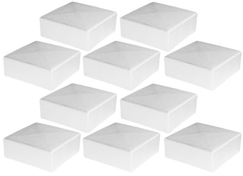 cyclingcolors 10x Embout Capuchon PELD de Tube Enveloppant Bouchon carré Cape Plastique Meuble Outillage Table Blanc, 40x40mm