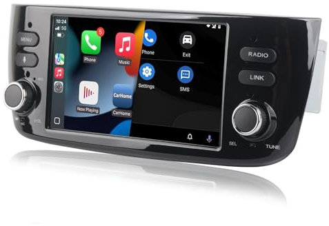 Autoradio con Wireles CarPlay&Android Auto, autoradio per Fiat Linea Punto Evo 2012-2017 e Linea 2012-2015 con stereo touchscreen IPS/Bluetooth/Mirror Link/FM/AM/USB