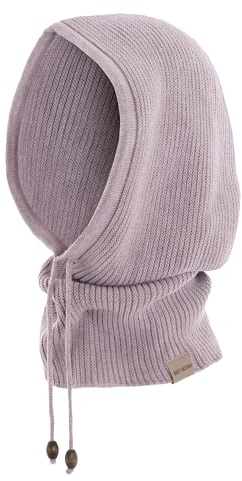 KNIT FACTORY - Evy Kapuzenschal - One Size | Strickschal für Damen - Schal mit Kapuzen - Wollschal - Winterschal - Gestrickter Kapuzenschal - Weich und warm