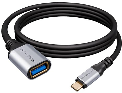 Werkybay USB-C auf USB-A OTG Adapter 1.5m, 5Gbps Typ C Stecker zu USB A Buchse OTG-Kabel kompatibel mit i-Phone 17/16/15 Serie, i-Pad Pro, MacBook-Pro/Air,Galaxy-S24/S23, Huawei-P70 usw.