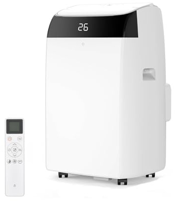 Portable Air Conditioner 12000 BTU, A++ Energy Efficient Mobile Air Conditioning Unit with R290 Refrigerant, 4‑in‑1 Mobile Air Conditioner, Cooling, Dehumidifier, Fan, Follow‑Me Function, Quiet 52 dB