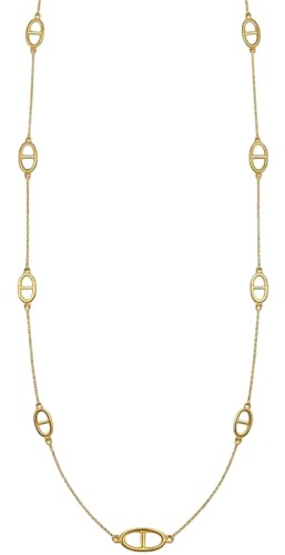 SARAI SHOP Collier Sautoir Maille Marine, Chaîne Dorée avec Maillons Ovales, Acier inoxydable, Or ou Argent, 90 cm ref 4