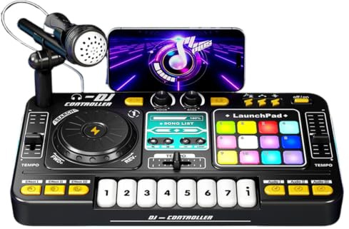 Mixer Dj Giocattolo Per Bambini, Console Da Dj E Mixer Per Bambini | Con Microfono Regolabile E Effetto Di Luce Gradiente - Adatto A Bambinis Da 6 A 12 Anni E Principianti, Strumento Di Apprend