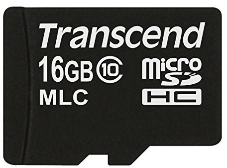 Transcend 16GB MicroSDHC Memory Card Class 10 TS16GUSDC10M