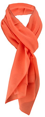 TigerTie Damen Chiffon Halstuch orange Uni Gr. 160 cm x 36 cm - Schal