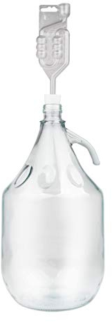 SET 4tlg. FLASCHE GÄRBALLON + STOPFEN + GÄRRÖHRCHEN + SCHRAUBVERSCHLUSS 5L BDP5Z