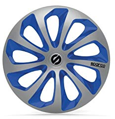 SPARCO SPC1673SVBL Sicilia 4 Stück Radzierblenden, Silber/Blau, 4 Stück, 16