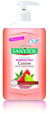 Sanytol - Gel Lavant Désinfectant pour Mains - Pamplemousse et Citron Vert - 250 ml - Bactéricide, Virucide - Purifiant, Adoucissant, Désinfectant - Lot de 3