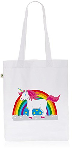 style3 Einhorn Biobaumwolle Beutel Jutebeutel Tasche Tote Bag Regenbogen Unicorn