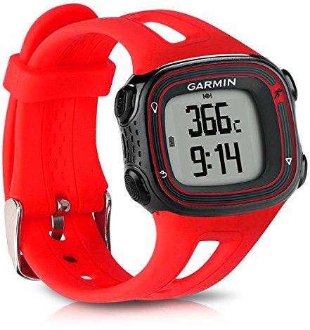 kwmobile Pulsera compatible con Garmin Forerunner 10/15 (L Size model) correa - 1x Correas de silicona flexible - Tamaño ajustable - rojo