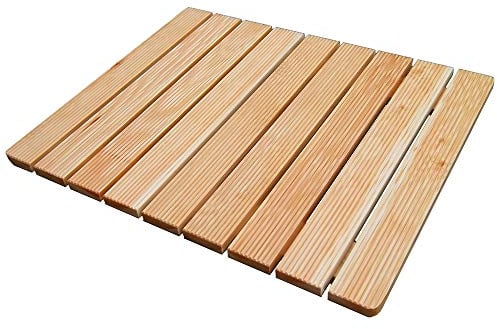 Castelmerlino Pedana Doccia Legno 55 X 68 in Massello Antiscivolo per Piatto Doccia 70 X 90