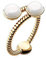 PAUL HEWITT Damenring Gold Rope Pearl - Damen Edelstahl Ring (vergoldet), Fingerring für Frauen mit Perle