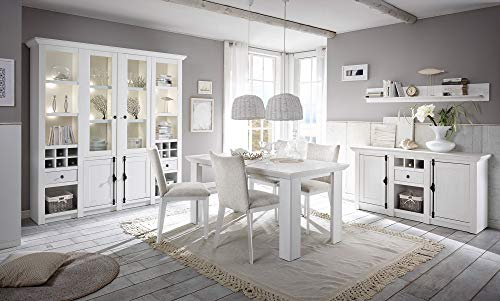 Newfurn Esstisch Tisch Pinie Weiß Nachbildung Esszimmertisch Küchentisch Speisetisch II 158x76x 88 cm (BxHxT)