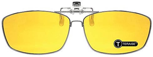 TERAISE Metallic Rim Polarized Clip-on Sunglasses Men’s Clip on Sunglasses With Flip Up Function Suitable Driving Outdoor Sports